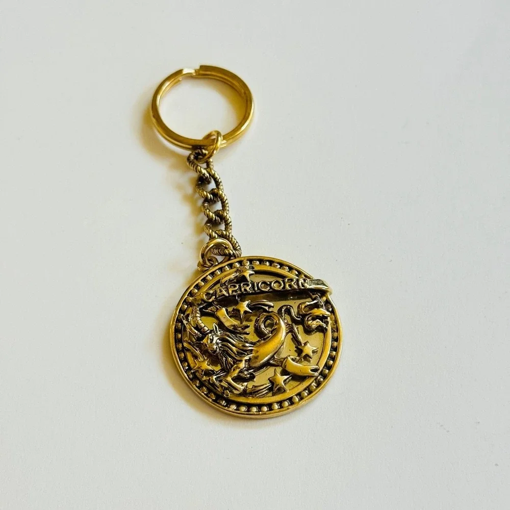 St. John Capricorn Birthday‎ KeyChain Key Fob holder gold charm dangle Astrology